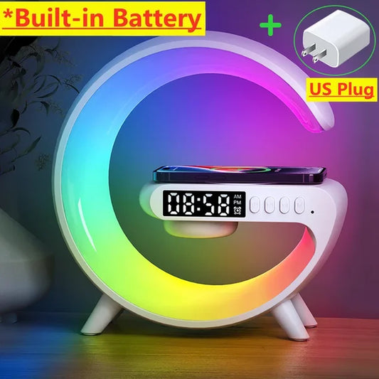 RGB Night Light Fast Charging Station Multifunction Wireless Charger Speaker Stand 